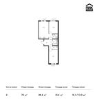 Планировка 2-комнатной квартиры, 72 м2