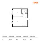 Планировка 1-комнатной квартиры, 43,1 м2