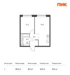 Планировка 1-комнатной квартиры, 35,8 м2