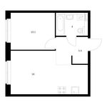 Планировка 1-комнатной квартиры, 37,5 м2