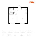 Планировка 1-комнатной квартиры, 43,1 м2