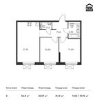 Планировка 2-комнатной квартиры, 56,8 м2