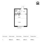 Планировка квартиры студии, 25,26 м2