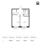 Планировка 1-комнатной квартиры, 35,88 м2