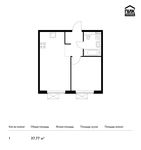 Планировка 1-комнатной квартиры, 37,77 м2