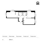 Планировка 2-комнатной квартиры, 72,18 м2