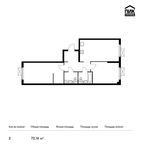 Планировка 2-комнатной квартиры, 72,14 м2