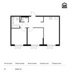 Планировка 2-комнатной квартиры, 61,67 м2