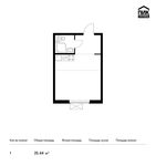 Планировка квартиры студии, 25,44 м2