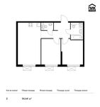 Планировка 2-комнатной квартиры, 56,64 м2