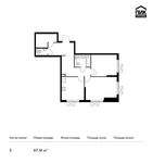Планировка 2-комнатной квартиры, 67,16 м2