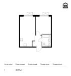Планировка 1-комнатной квартиры, 38,19 м2