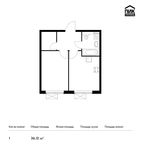 Планировка 1-комнатной квартиры, 36,12 м2
