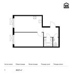 Планировка 1-комнатной квартиры, 44,21 м2
