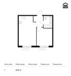 Планировка 1-комнатной квартиры, 41,81 м2