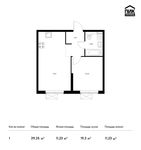 Планировка 1-комнатной квартиры, 39,35 м2