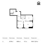 Планировка 2-комнатной квартиры, 67,08 м2