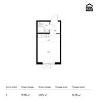 Планировка квартиры студии, 19,96 м2