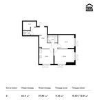 Планировка 2-комнатной квартиры, 66,3 м2