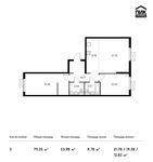 Планировка 3-комнатной квартиры, 79,05 м2