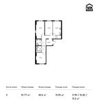 Планировка 3-комнатной квартиры, 81,77 м2