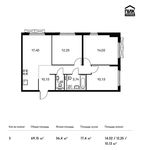 Планировка 3-комнатной квартиры, 69,15 м2