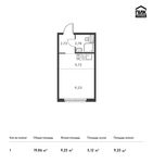 Планировка квартиры студии, 19,86 м2