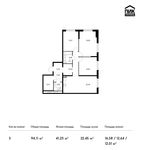 Планировка 3-комнатной квартиры, 94,11 м2