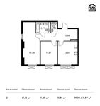 Планировка 2-комнатной квартиры, 61,15 м2
