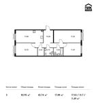 Планировка 3-комнатной квартиры, 82,95 м2