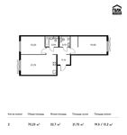 Планировка 2-комнатной квартиры, 70,23 м2