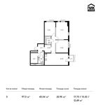 Планировка 3-комнатной квартиры, 97,3 м2