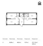 Планировка 3-комнатной квартиры, 82,28 м2