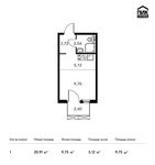Планировка квартиры студии, 20,91 м2