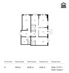 Планировка 4-комнатной квартиры, 121,8 м2