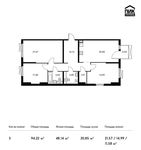 Планировка 3-комнатной квартиры, 94,22 м2