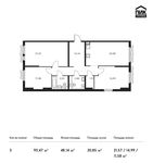 Планировка 3-комнатной квартиры, 93,47 м2