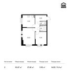 Планировка 2-комнатной квартиры, 53,47 м2
