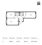 Планировка 2-комнатной квартиры, 70,23 м2