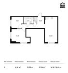 Планировка 2-комнатной квартиры, 61,41 м2