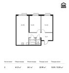 Планировка 2-комнатной квартиры, 61,13 м2