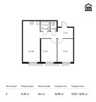 Планировка 2-комнатной квартиры, 61,18 м2