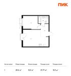 Планировка 1-комнатной квартиры, 43,6 м2