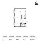 Планировка 2-комнатной квартиры, 60,3 м2