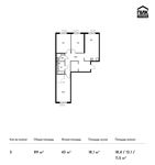 Планировка 3-комнатной квартиры, 89 м2