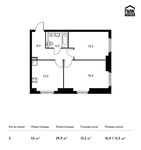 Планировка 2-комнатной квартиры, 55 м2