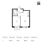 Планировка 1-комнатной квартиры, 40,7 м2