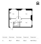 Планировка 2-комнатной квартиры, 55 м2