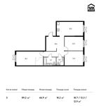 Планировка 3-комнатной квартиры, 89,2 м2