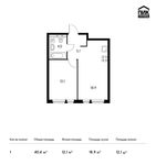 Планировка 1-комнатной квартиры, 40,4 м2